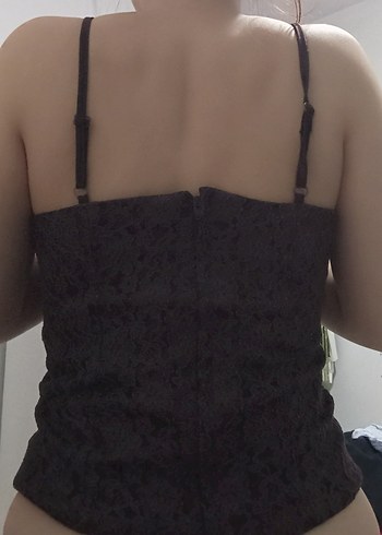 Dantel Detaylı Kahverengi Gotik Büstiyer - Görsel 2