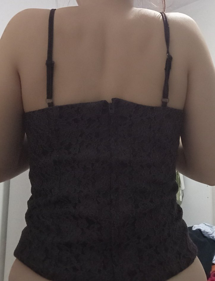 Dantel Detaylı Kahverengi Gotik Büstiyer - Görsel 2