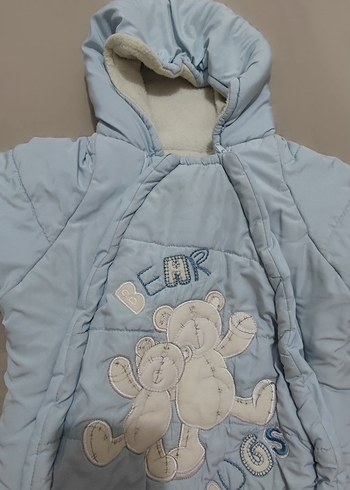 Mavi Erkek Bebek Nakışlı Triko Tulumu - Görsel 3