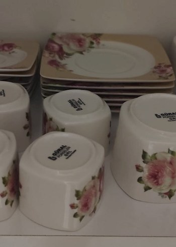 Pastel Çiçek Desenli Beyaz Porselen Fincan Takımı - Görsel 3