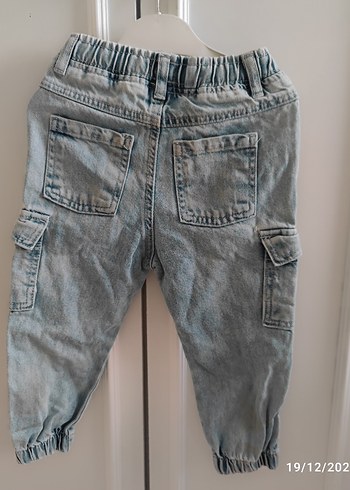 Erkek Gri Düğmeli Bol Kesim Denim Pantolon - Görsel 2