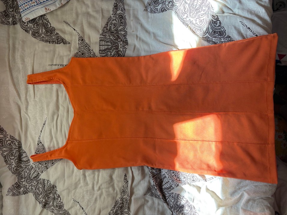 Parlak Turuncu dar elbise - Görsel 2