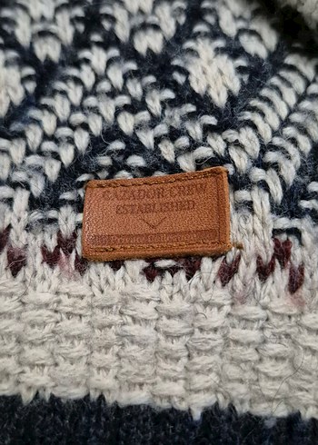 Desenli Gri Triko Erkek Kazak - Görsel 4