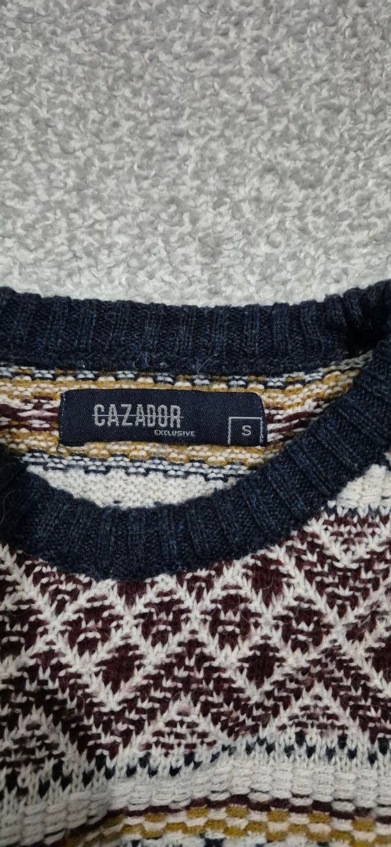 Desenli Gri Triko Erkek Kazak - Görsel 3