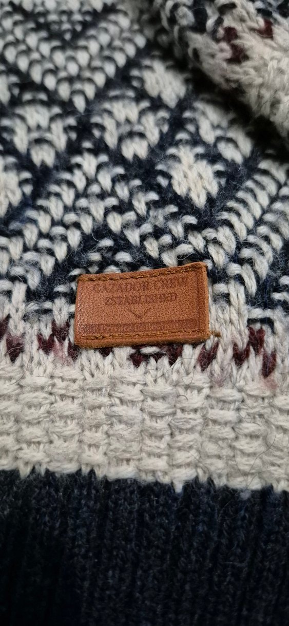 Desenli Gri Triko Erkek Kazak - Görsel 4