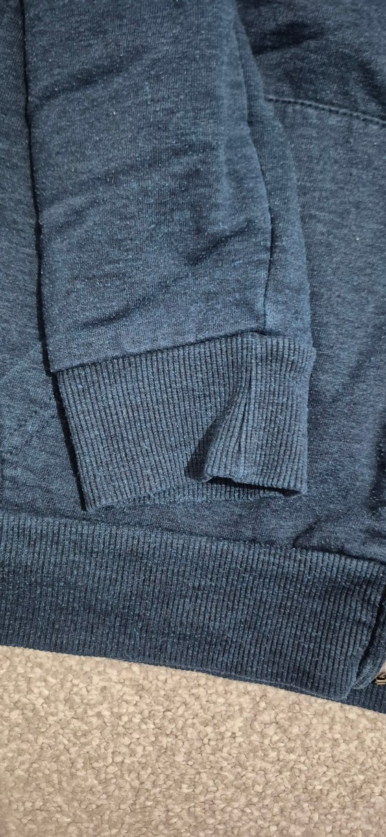 Mavi Kapüşonlu Fermuarlı Erkek Sweatshirt - Görsel 4