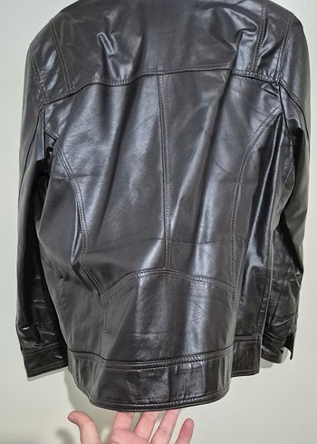 Deri Kahverengi Biker Ceket - Görsel 3