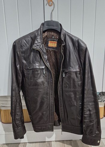 Deri Kahverengi Biker Ceket - Görsel 2