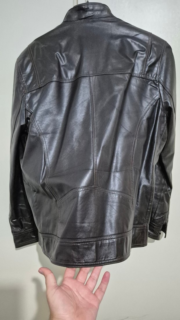 Deri Kahverengi Biker Ceket - Görsel 3