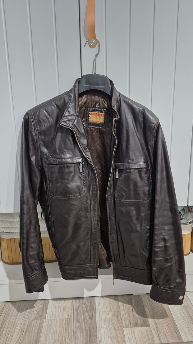 Deri Kahverengi Biker Ceket - Görsel 2