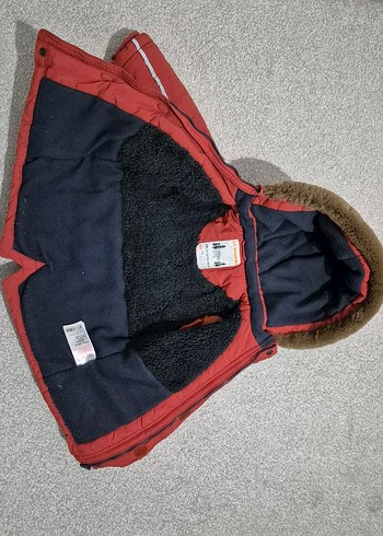 Kürklü Kapüşonlu Kırmızı Erkek Çocuk Mont - Görsel 2