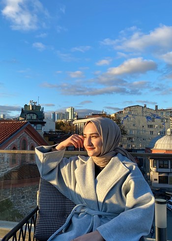 Diğer Gri Midi Boy Salaş Kadın Kaban