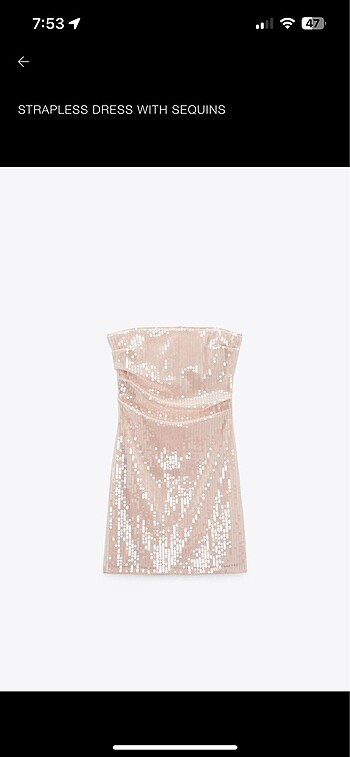 Zara payetli mini elbise