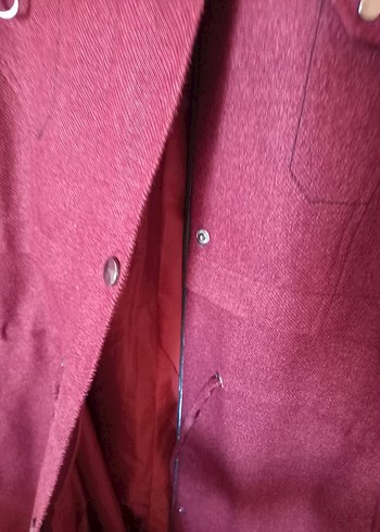 46 Beden bordo Renk Bordo Kadın Uzun Peluş Kaban