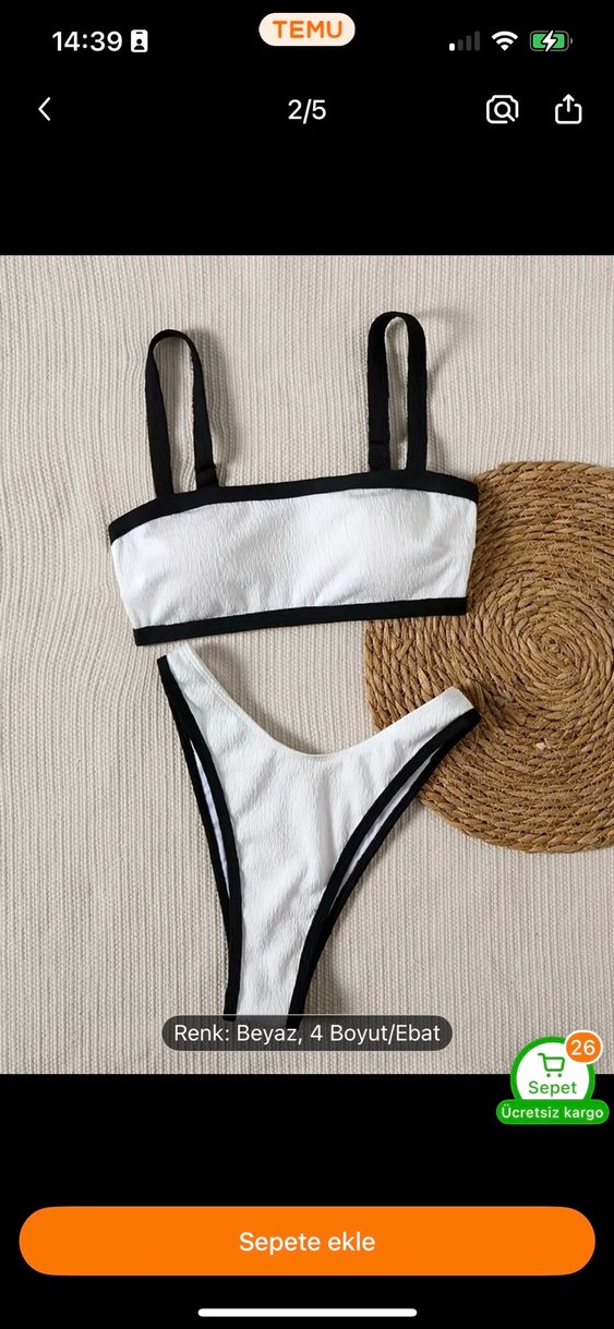 Beyaz Strappy Mini Bikini - Spor Şıklığı - Görsel 2