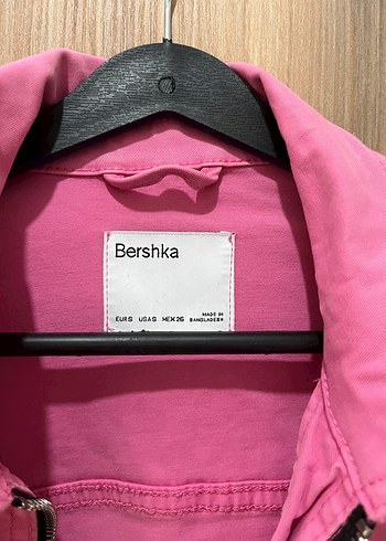 s Beden Kadın Pembe Mini Denim Ceket