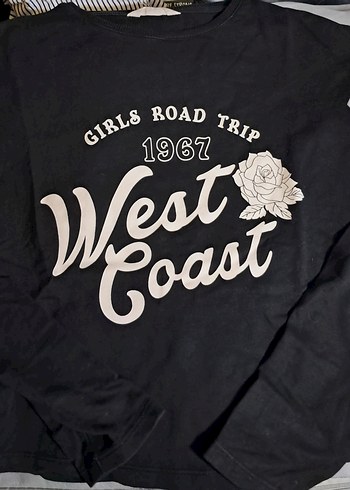 Diğer Siyah West Coast Yazili Kadin Sweatshirt