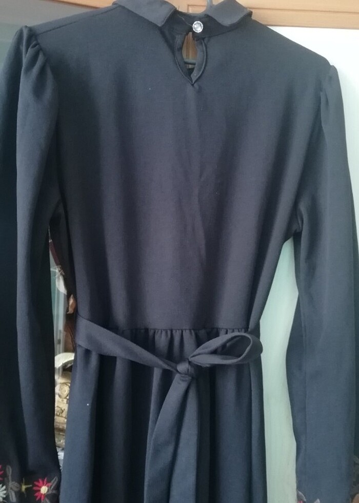 Koton nakışlı gündelik tesettür elbise - Görsel 3