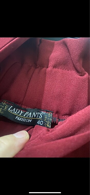 l Beden bordo Renk Bol paça pantolon
