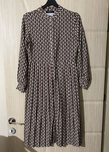 Bohem V Yaka Uzun Kol Uzun Elbise - Görsel 2