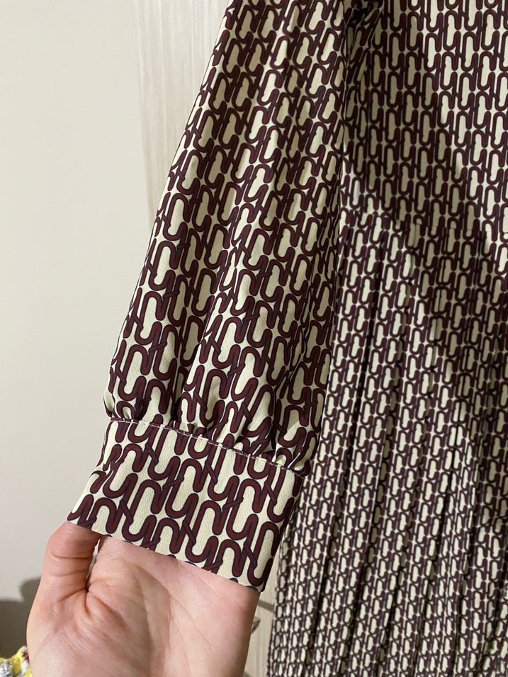 Bohem V Yaka Uzun Kol Uzun Elbise - Görsel 4