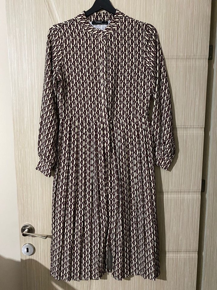 Bohem V Yaka Uzun Kol Uzun Elbise - Görsel 2