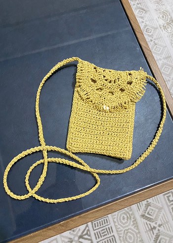 Bej Örgü Bohem Çapraz Çanta - Görsel 4