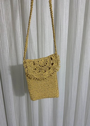 Bej Örgü Bohem Çapraz Çanta - Görsel 5