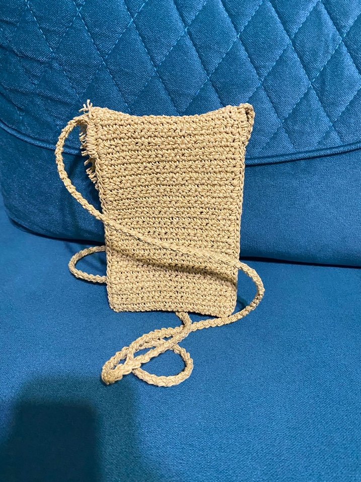 Bej Örgü Bohem Çapraz Çanta - Görsel 2