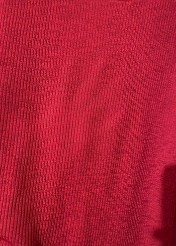 Kırmızı Kısa Kollu Fırfırlı Kadın Bluz - Görsel 5