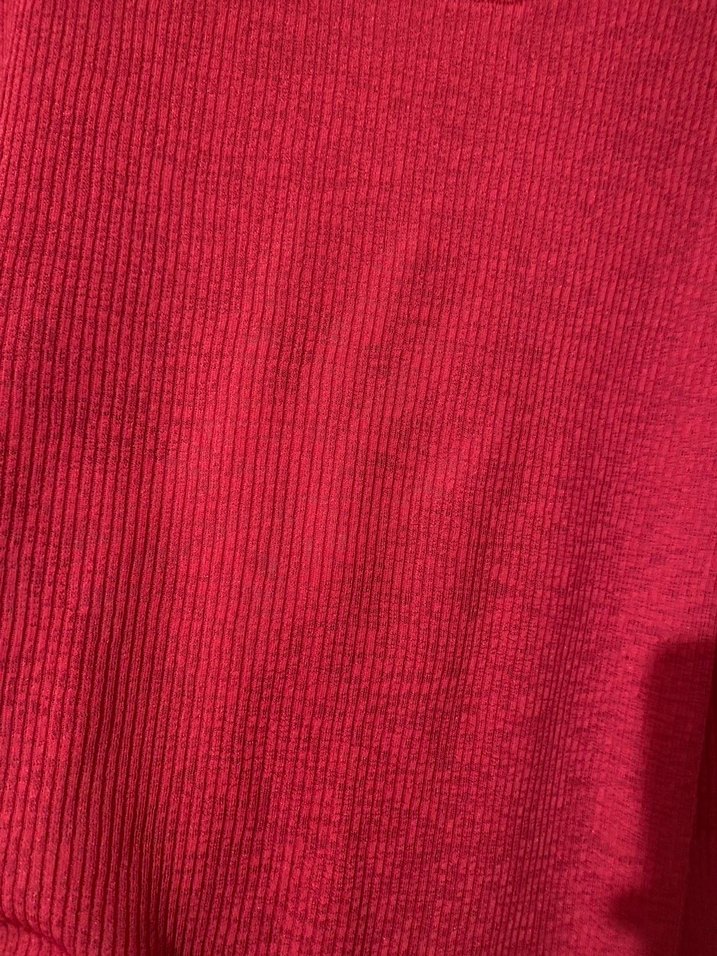 Kırmızı Kısa Kollu Fırfırlı Kadın Bluz - Görsel 5