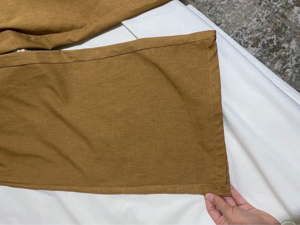 Kahverengi Kemerli Bol Kesim Keten Pantolon - Görsel 4