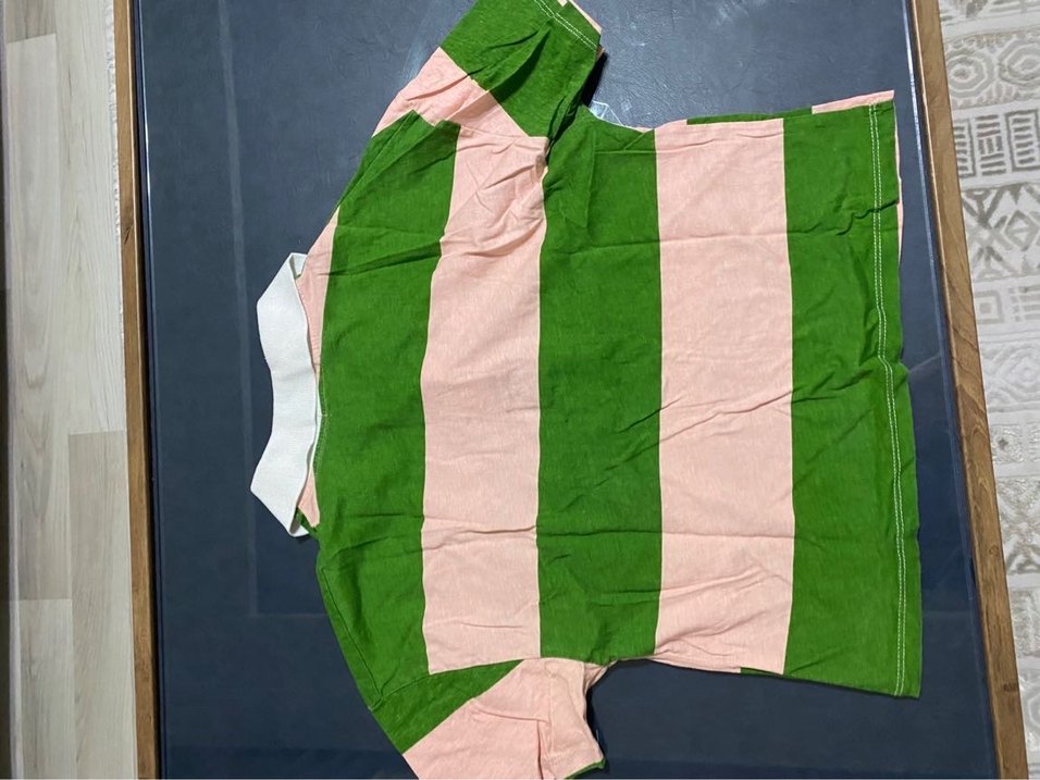 Ambar Yeşil Pembe Çizgili Polo Tişört - Görsel 3
