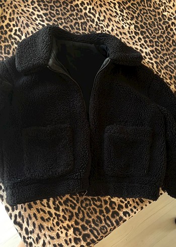 Kürklü Siyah Kadın Deri Ceket - Görsel 2