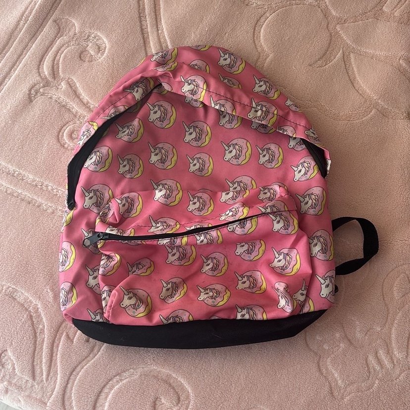 Parlak Pembe Unicorn Desenli Çocuk Sırt Çantası - Görsel 2