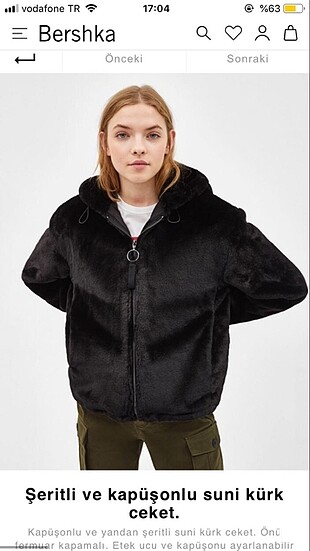 Bershka peluş kürk