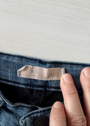 28 Beden Gri Mavi Kadın Denim Pantolon