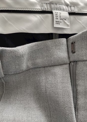 Gri Midi Kumaş Kadın Pantolon - Görsel 8