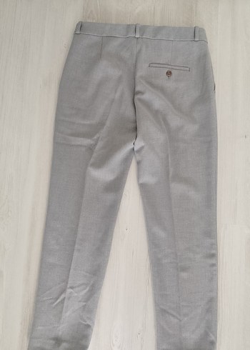 Gri Midi Kumaş Kadın Pantolon - Görsel 5