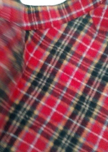 Kırmızı Ekose Pileli Midi Etek - Görsel 9