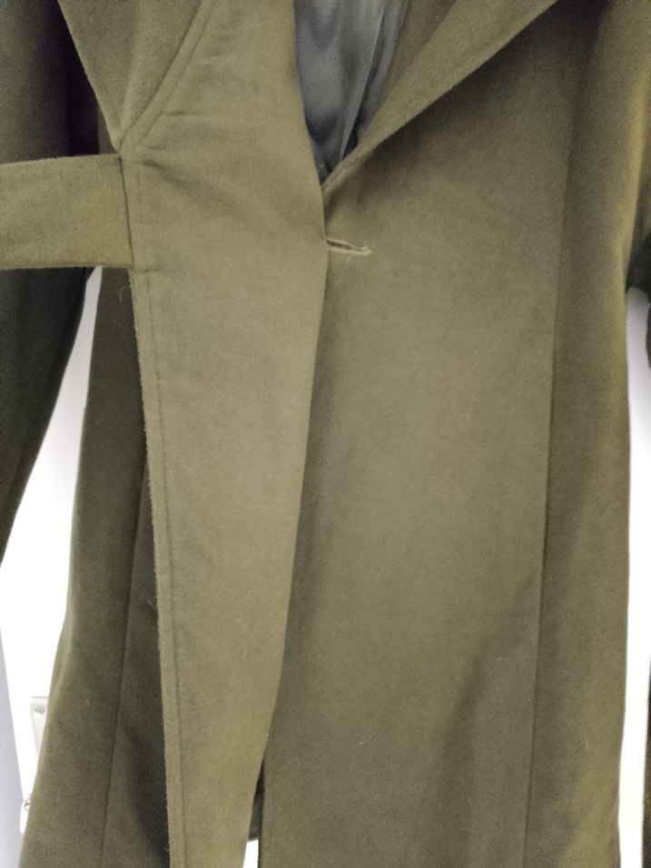 Haki Renk Büyük Yakalı Kaban - Görsel 3