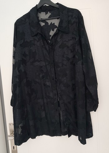 Siyah baskı Desenli Kadın  Gömlek - Görsel 6