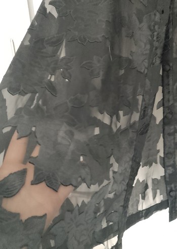 Siyah baskı Desenli Kadın  Gömlek - Görsel 2