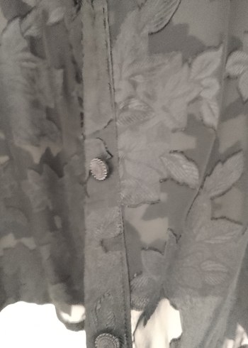 Siyah baskı Desenli Kadın  Gömlek - Görsel 3