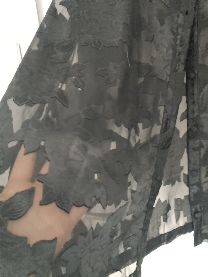 Siyah baskı Desenli Kadın  Gömlek - Görsel 2