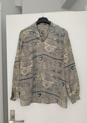 Gri Bohem Uzun Kollu Gömlek - Görsel 6