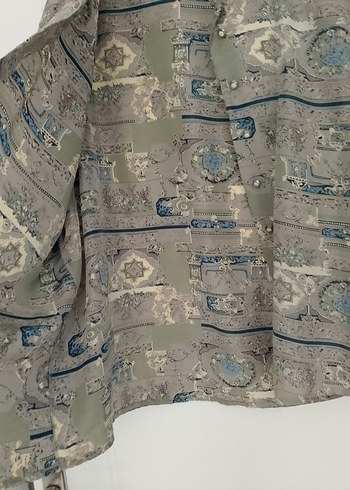 Gri Bohem Uzun Kollu Gömlek - Görsel 8