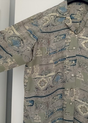 Gri Bohem Uzun Kollu Gömlek - Görsel 2