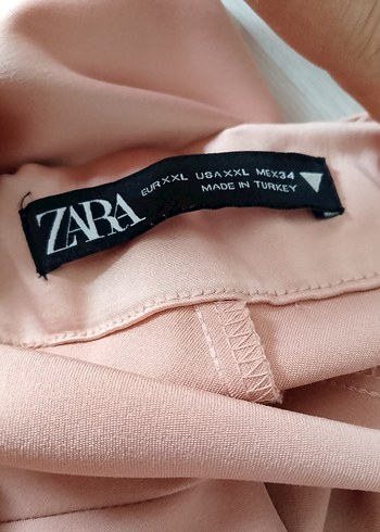 Pudra rengi saten Uzun Kumaş Pantolon - Görsel 8