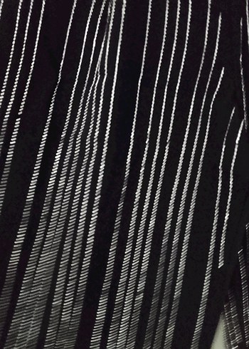 Siyah taş işlemeli Kadın Bol Kesim Kumaş Pantolon - Görsel 3